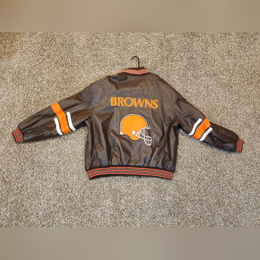 Vintage Leather 58 Sports Cleveland Browns Coat Men Size XXL